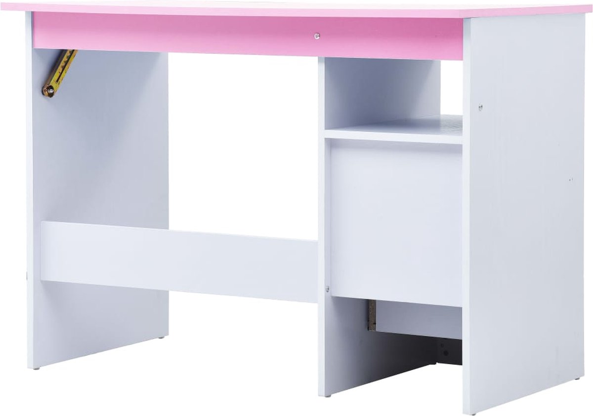 Vidaxl Kindertekentafel/-bureau Kantelbaar En Wit - Roze