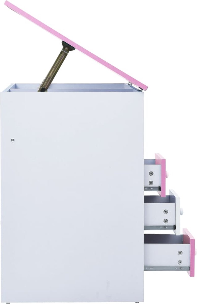 Vidaxl Kindertekentafel/-bureau Kantelbaar En Wit - Roze