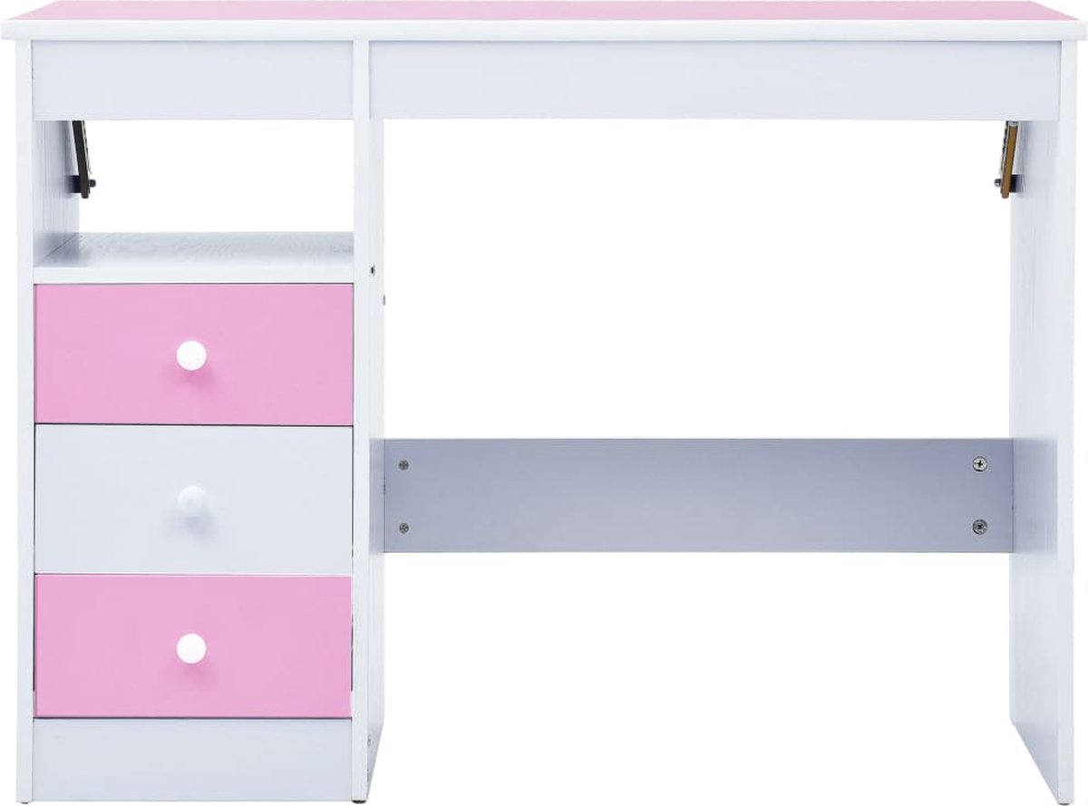 Vidaxl Kindertekentafel/-bureau Kantelbaar En Wit - Roze