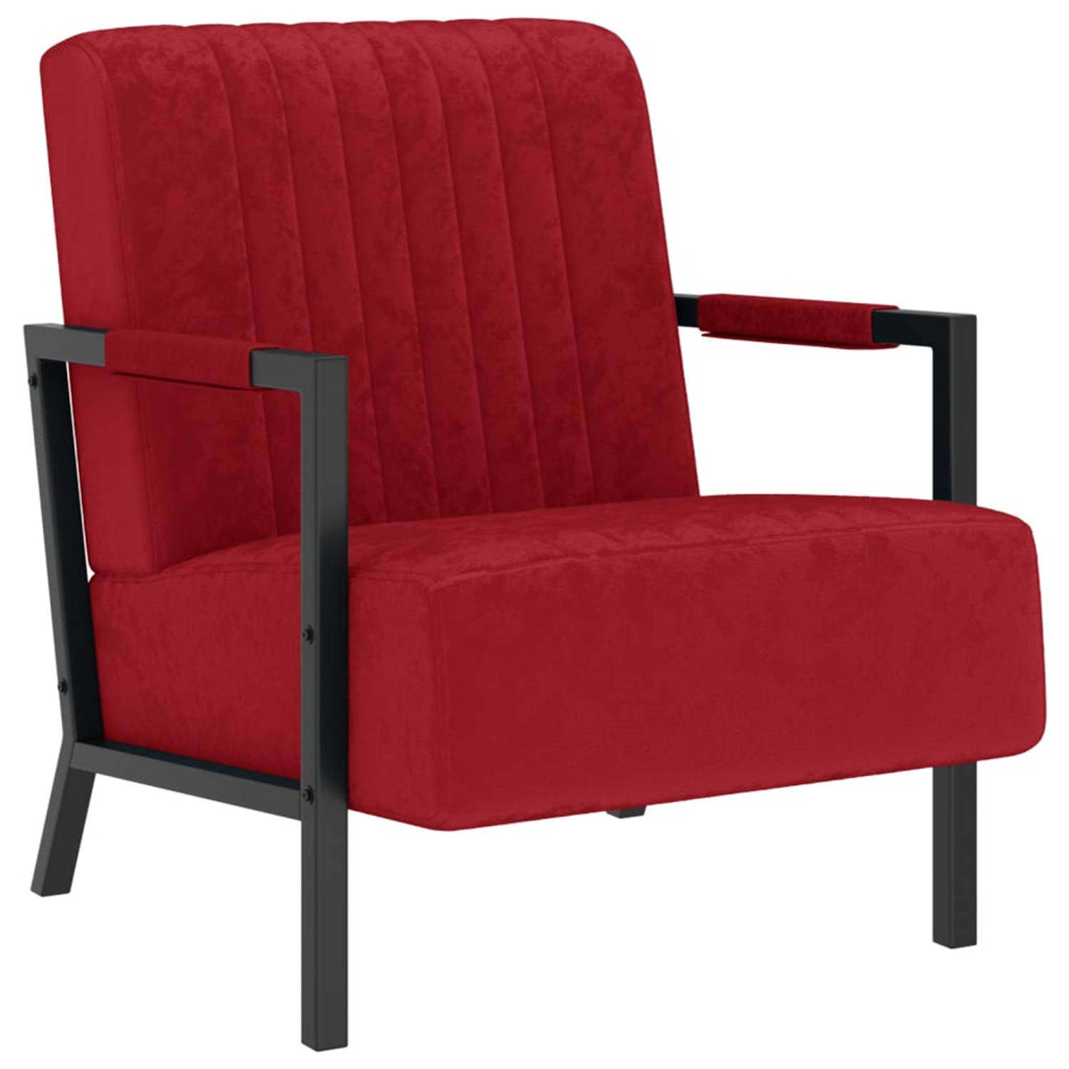 Vidaxl Fauteuil Fluweel Wijn - Rood