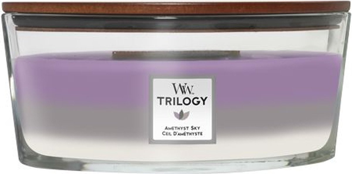 Woodwick Kaars Ellipse Trilogy Amethyst Sky - 9 Cm / 19 Cm - Paars