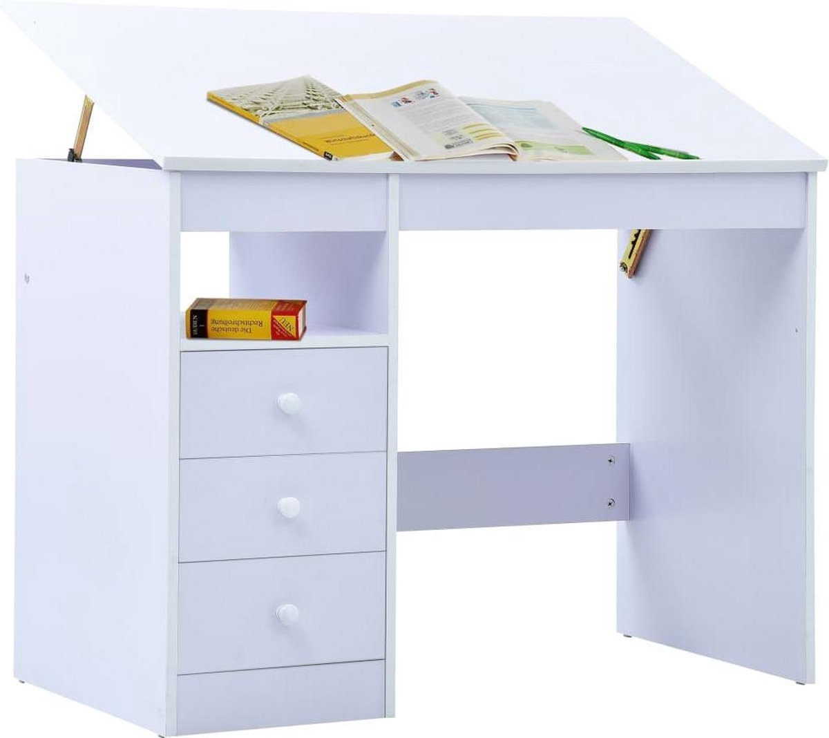 Vidaxl Kindertekentafel/-bureau Kantelbaar - Wit