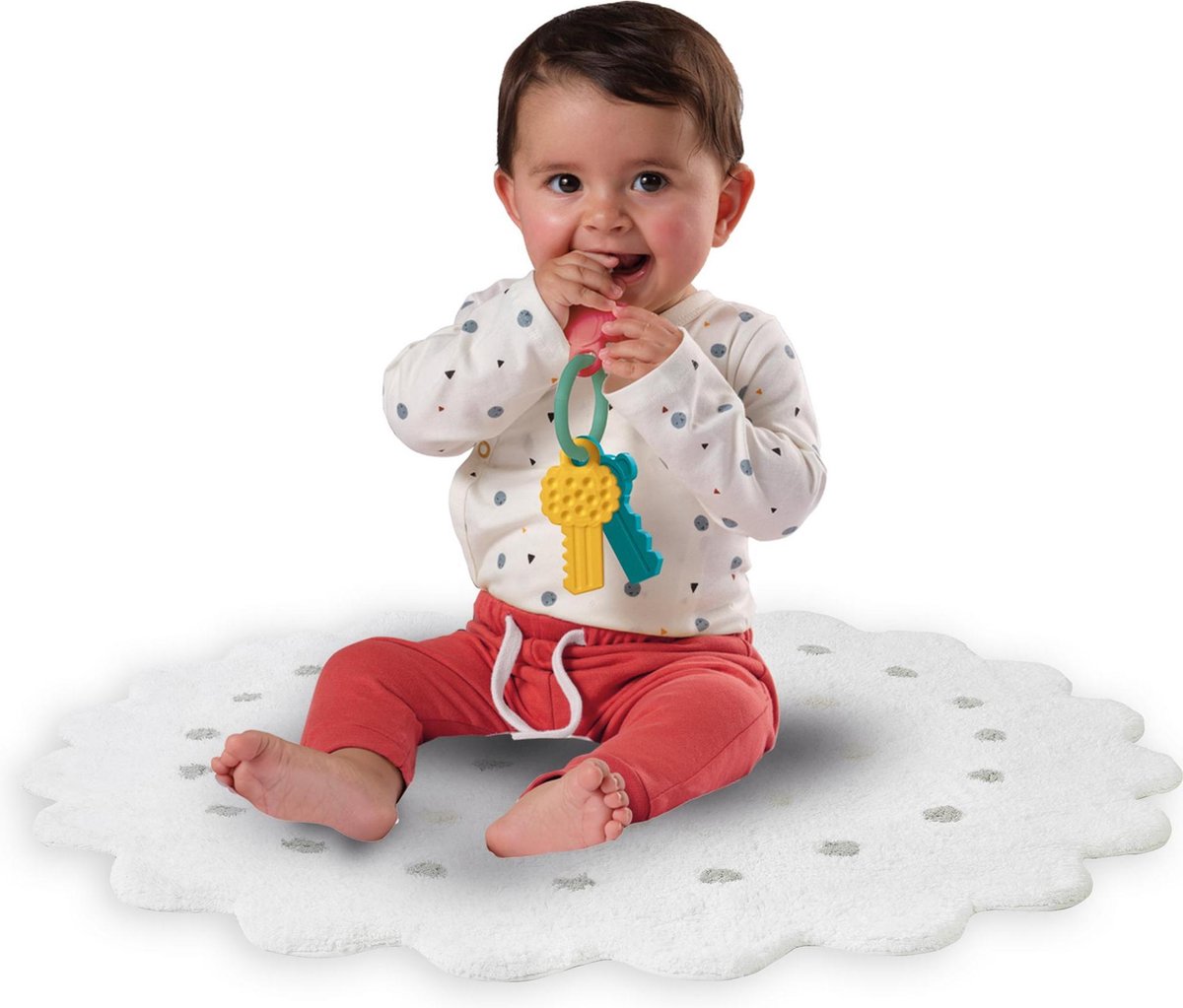 Ses Bijtring Sleutels Junior/geel/groen 4-delig - Roze