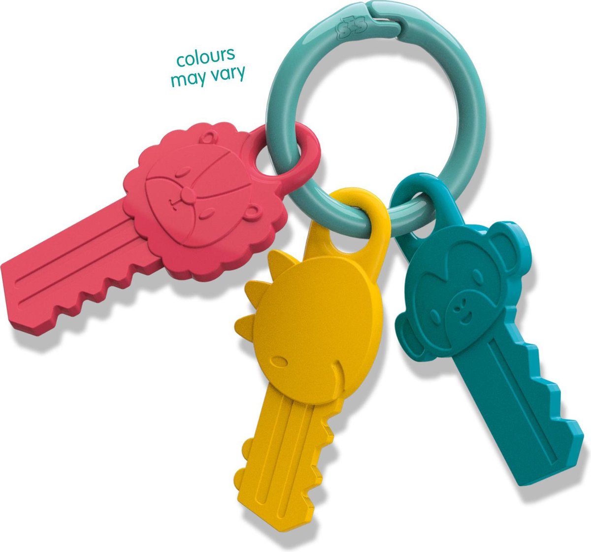 Ses Bijtring Sleutels Junior/geel/groen 4-delig - Roze