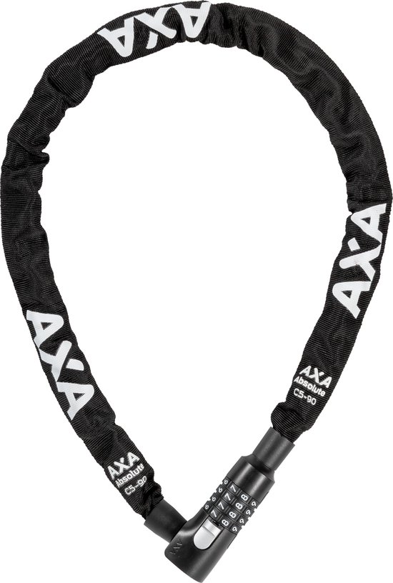AXA Kettingslot Met Cijfercombinatie Absolute C5-90 90 Cm Staal - Zwart