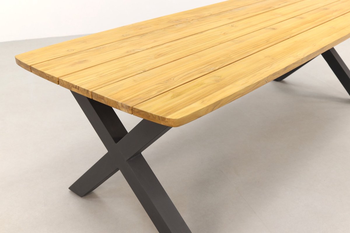 Crystal Black/sefa Teak 240 Cm. Tuinset - 7-delig - Groen