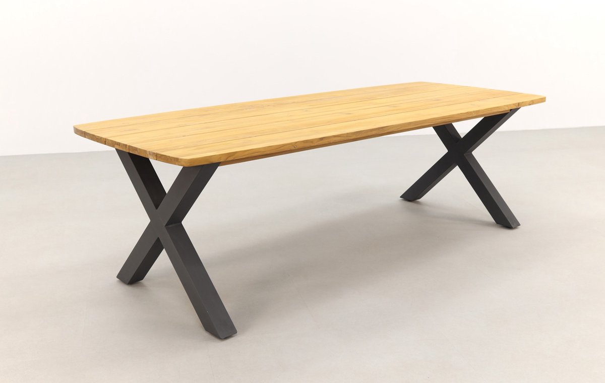 Crystal Black/sefa Teak 240 Cm. Tuinset - 7-delig - Groen