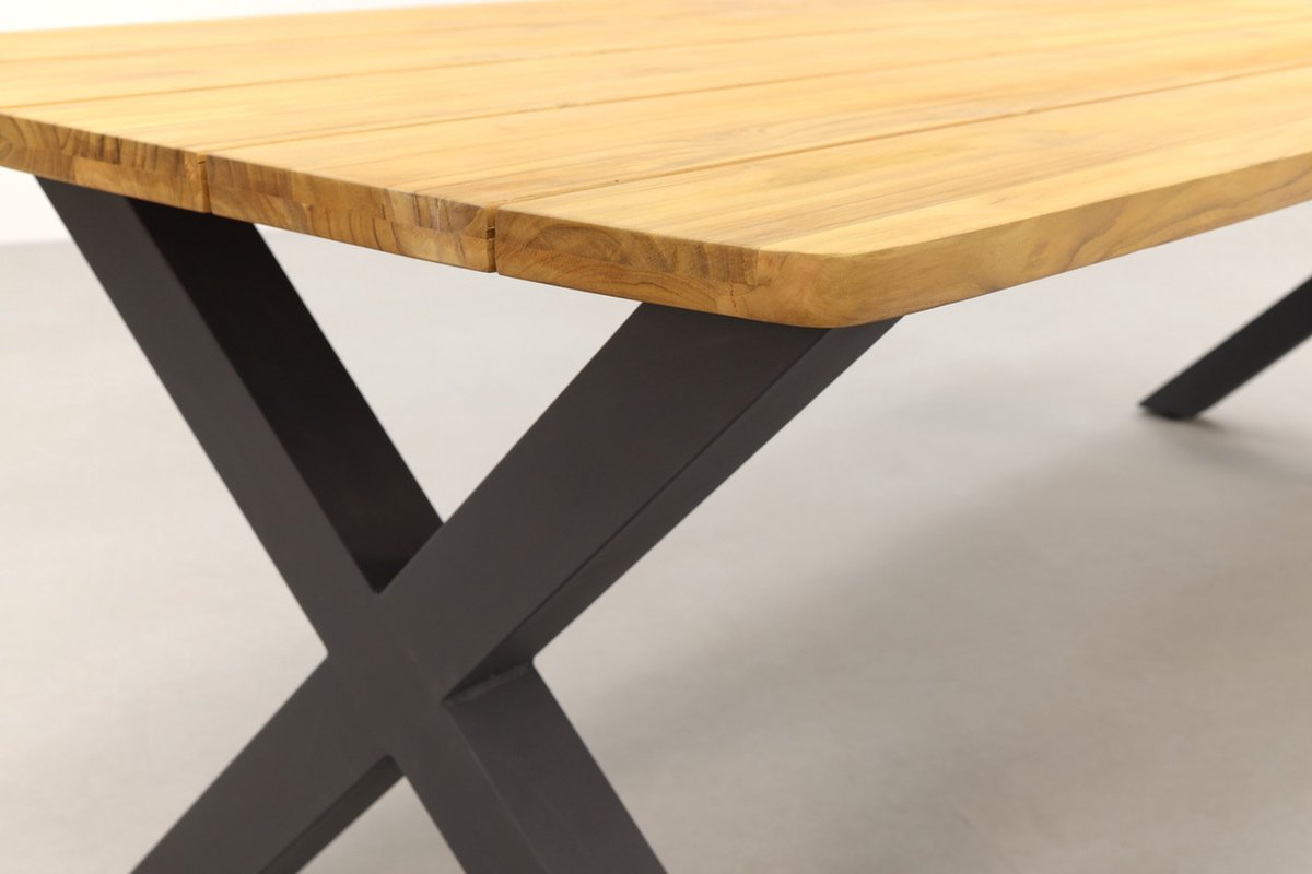 Crystal Black/sefa Teak 240 Cm. Tuinset - 7-delig - Groen