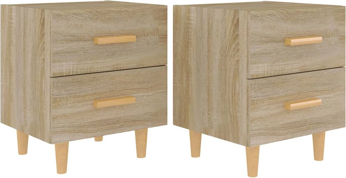 Vidaxl Nachtkastjes 2 St 40x35x47,5 Cm Sonoma Eikenkleurig - Bruin