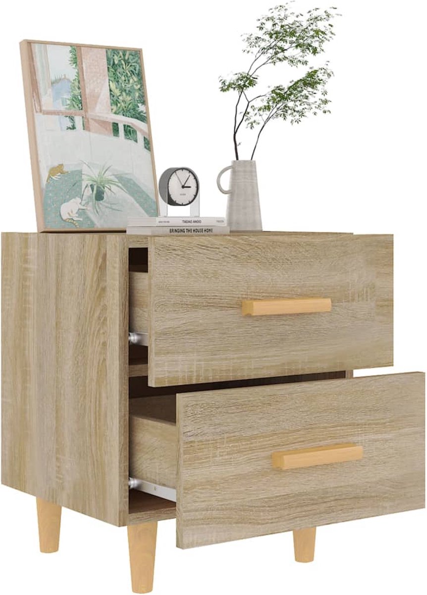 Vidaxl Nachtkastjes 2 St 40x35x47,5 Cm Sonoma Eikenkleurig - Bruin