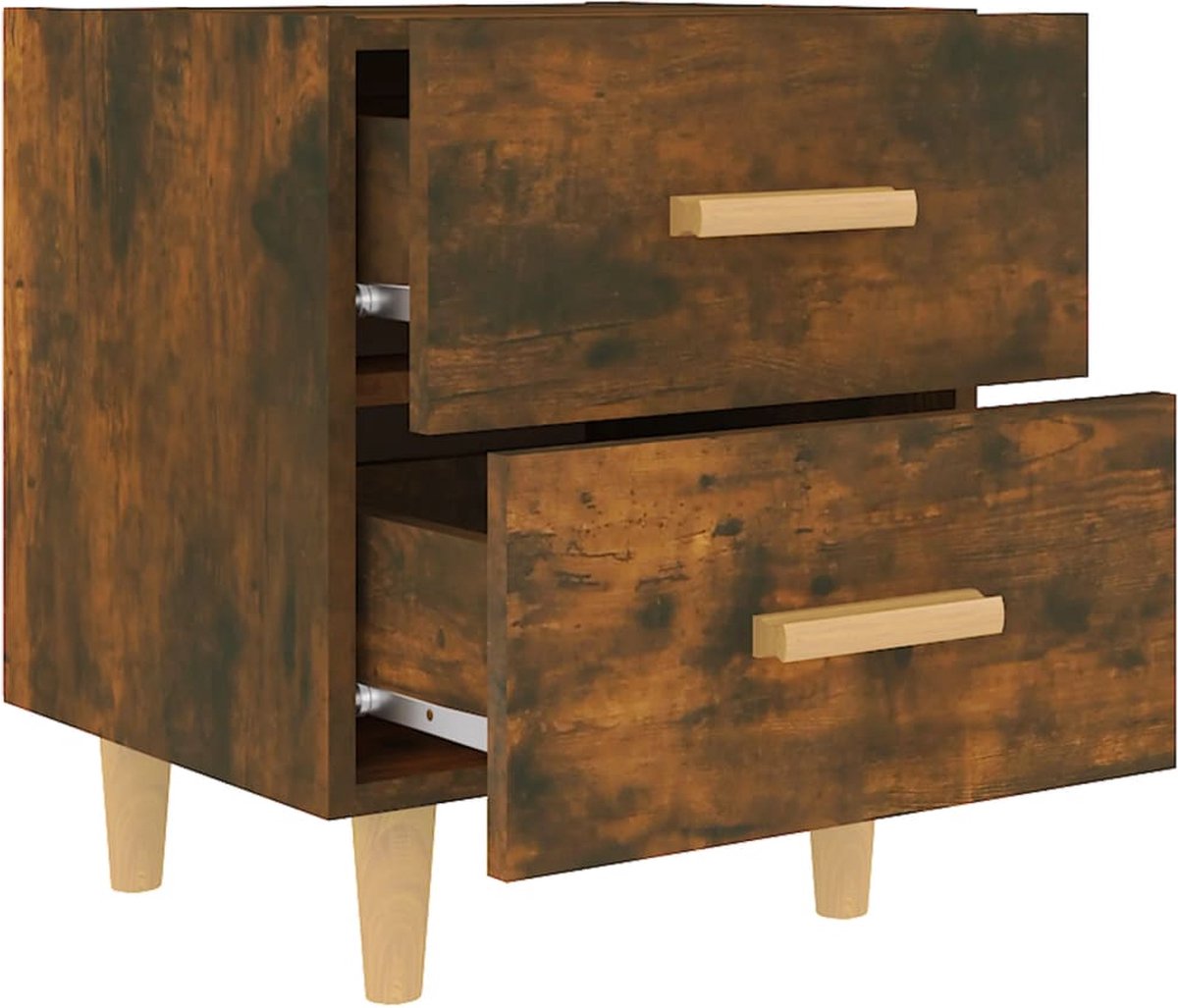 Vidaxl Nachtkastjes 2 St 40x35x47,5 Cm Gerookt Eikenkleurig - Bruin
