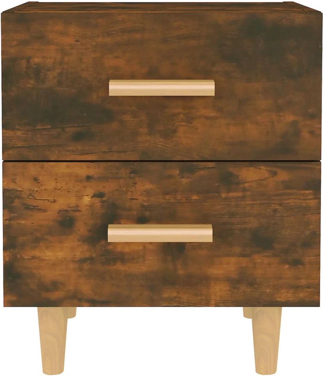 Vidaxl Nachtkastjes 2 St 40x35x47,5 Cm Gerookt Eikenkleurig - Bruin