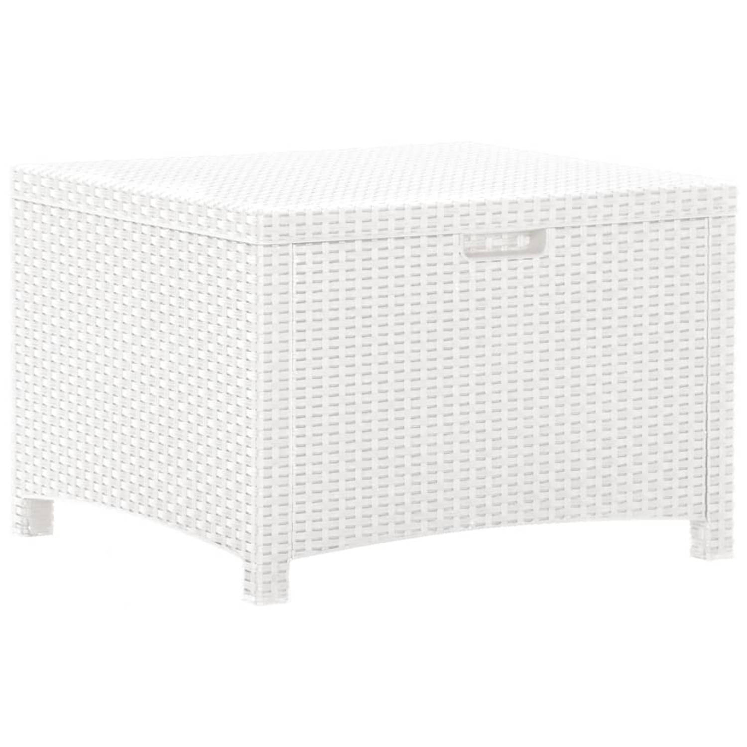 Vidaxl Tuinbox 60x54x41 Cm Polypropeen Rattan Wit