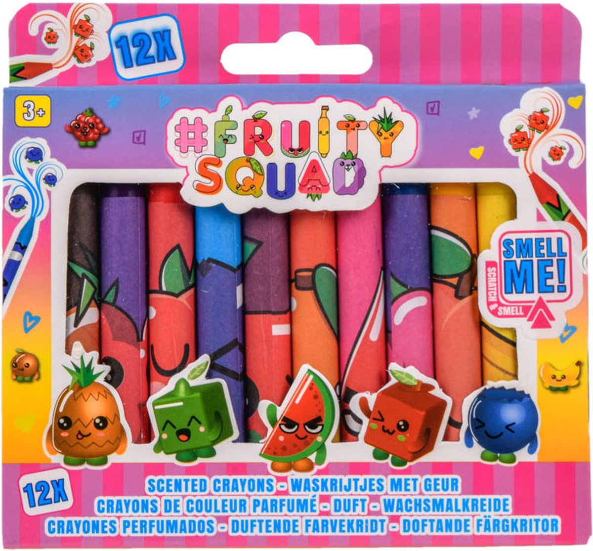 Slammer Fruitysquad Waskrijtjes Met Geur 12 Stuks