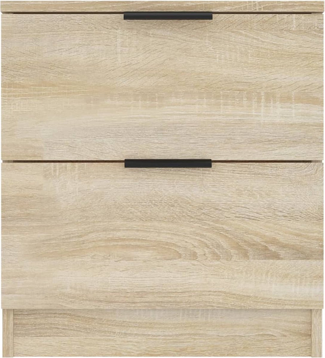 Vidaxl Nachtkastjes 2 St Bewerkt Hout Sonoma Eikenkleurig - Bruin