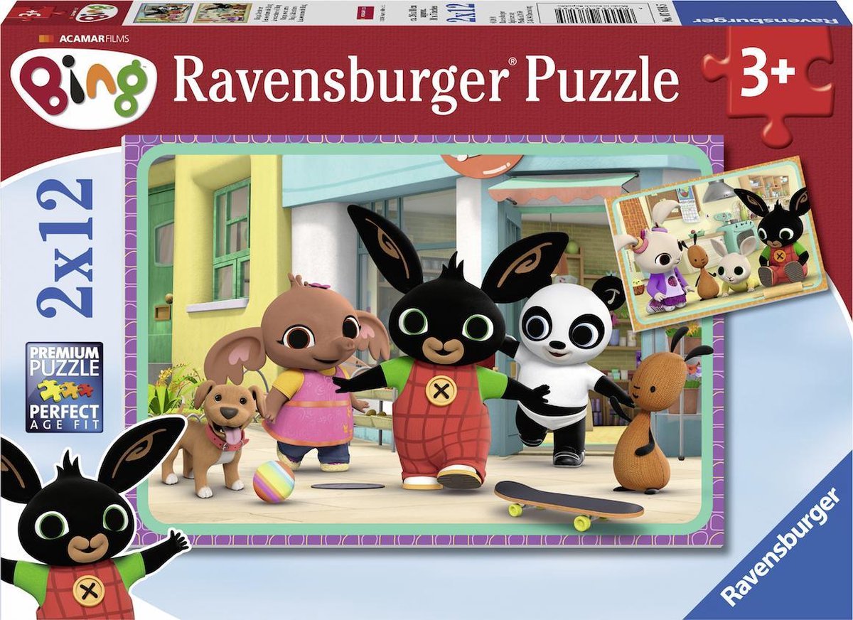 Ravensburger Puzzel Bing Bunny - 2 X 12 Stukjes