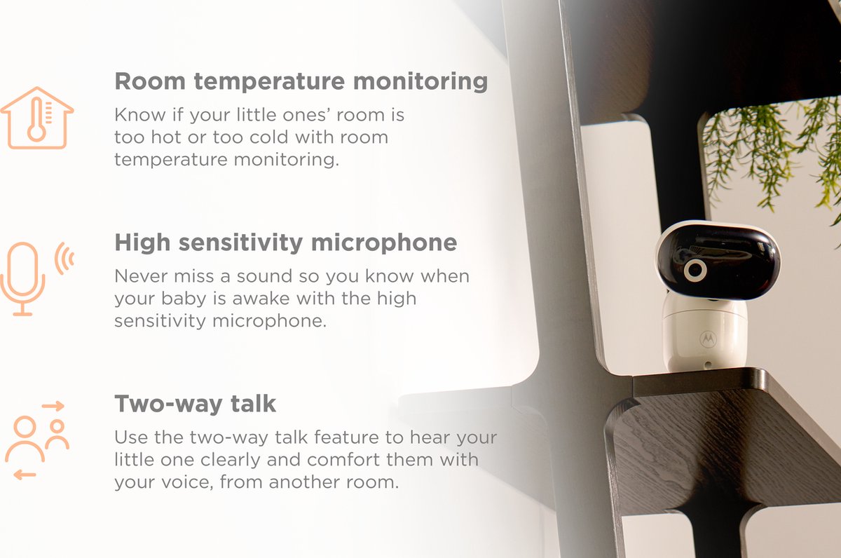 Motorola Nursery Pip1010 Con Babyfoon - Baby Camera - Nursery App - Nachtzicht En Kamertemperatuur
