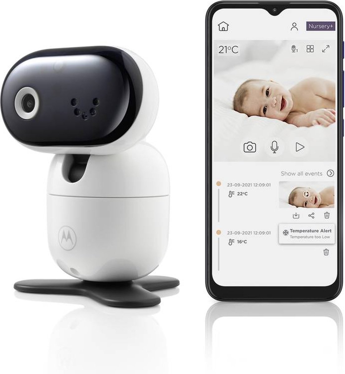 Motorola Nursery Pip1010 Con Babyfoon - Baby Camera - Nursery App - Nachtzicht En Kamertemperatuur