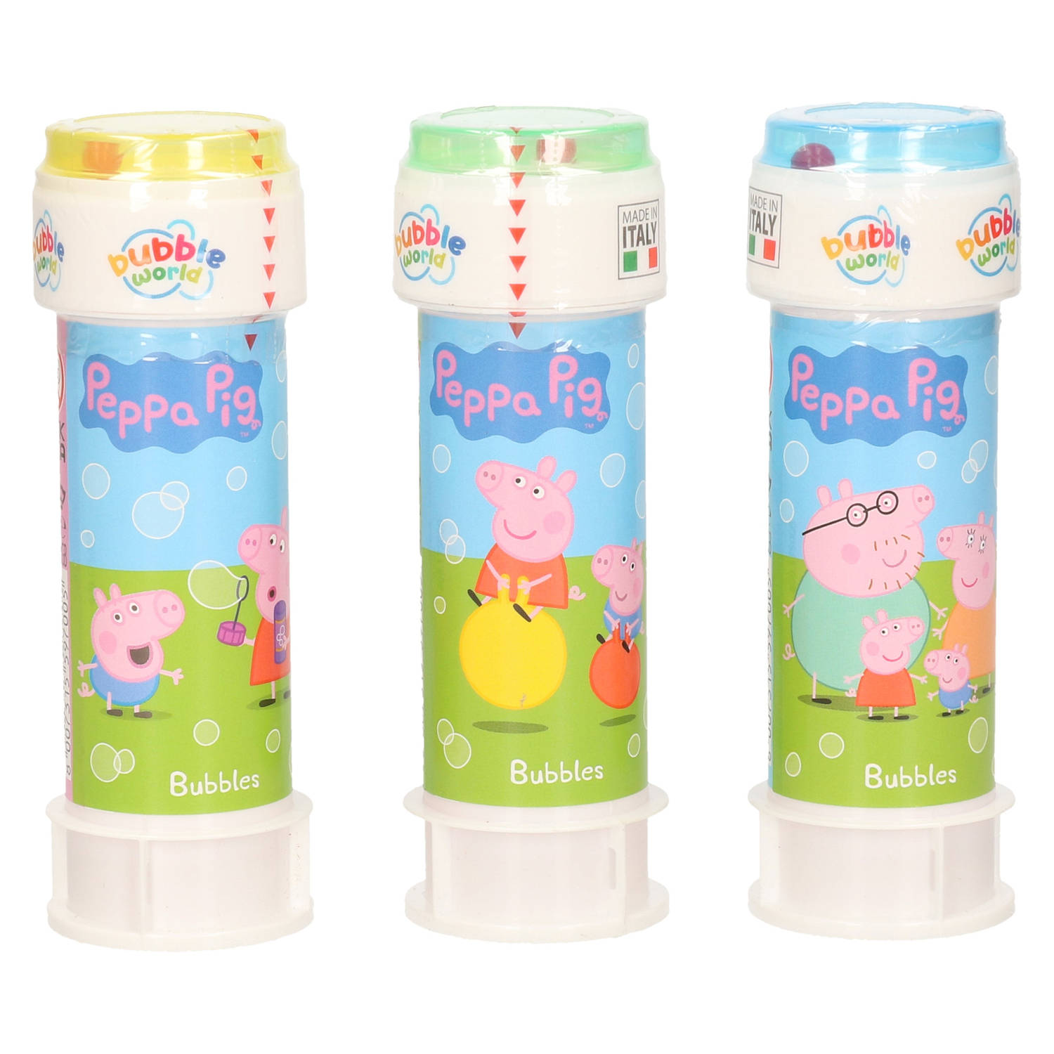 3x Peppa Pig Bellenblaas Flesjes Met Bal Spelletje In Dop 60 Ml Voor Kinderen - Bellenblaas