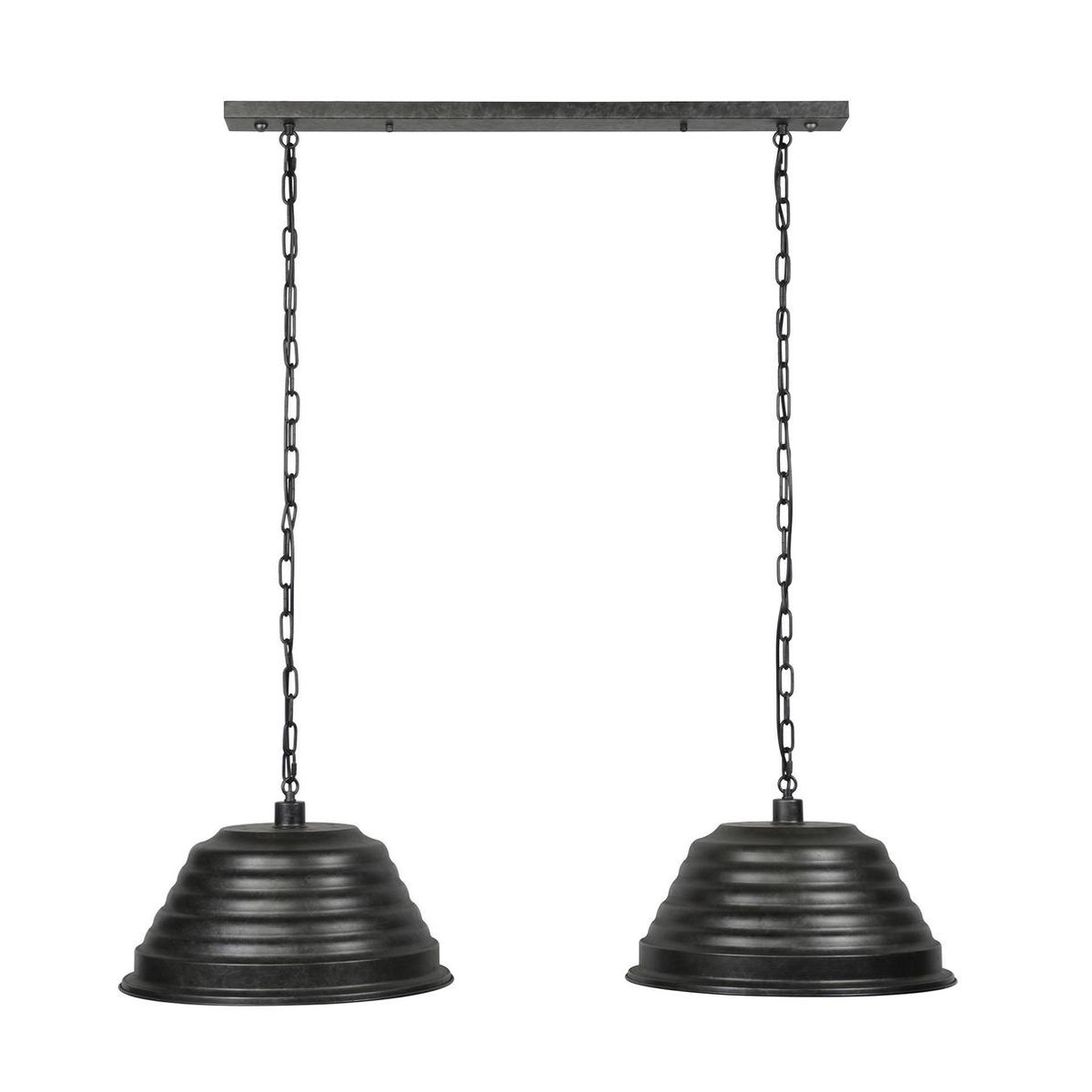 MOOS - Hanglamp 2xø47 Ribbel / Charcoal - Zwart