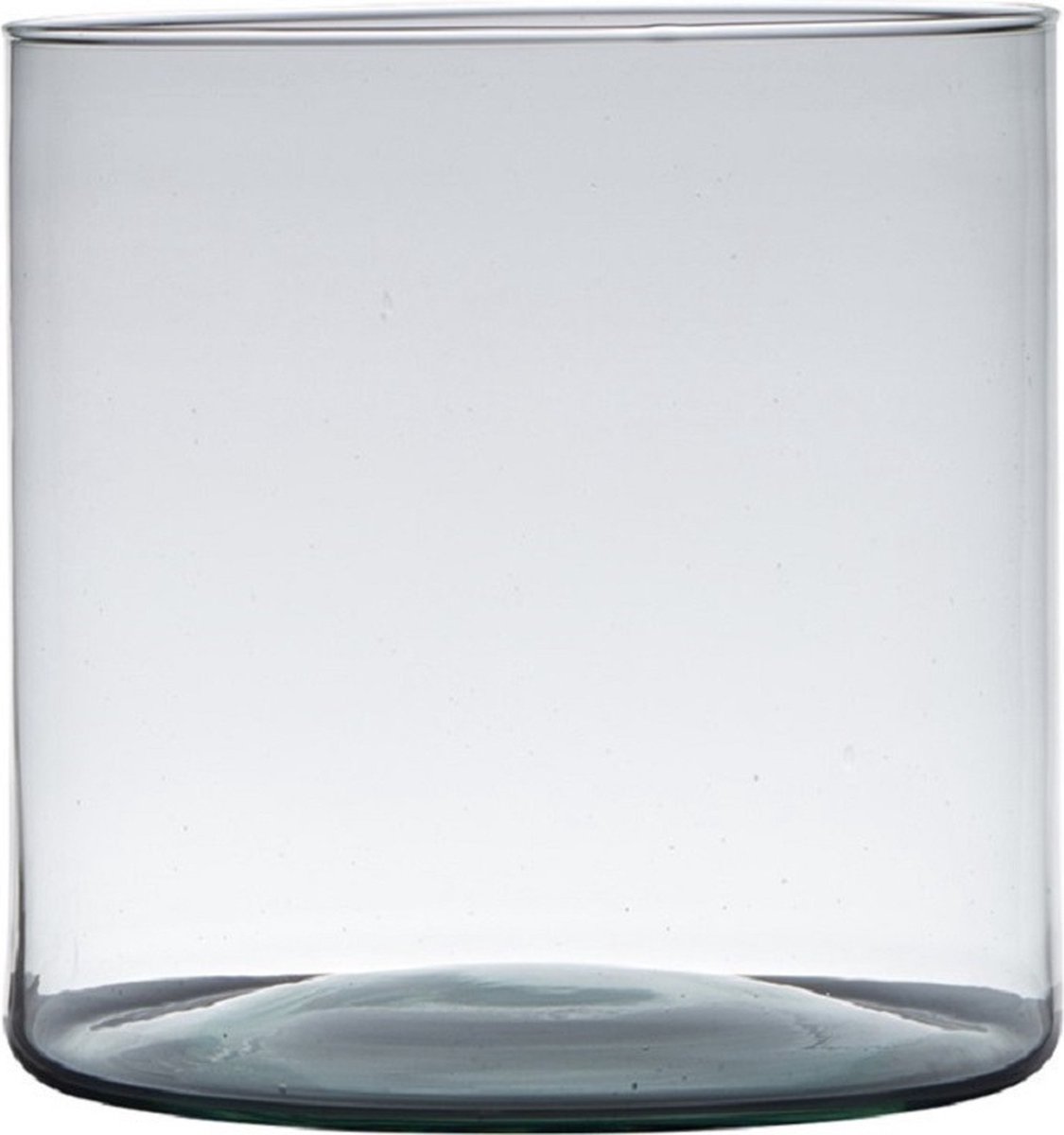 Transparante Home-basics Cylinder Vorm Vaas/vazen Van Gerecycled Glas 19 X 19 Cm - Vazen