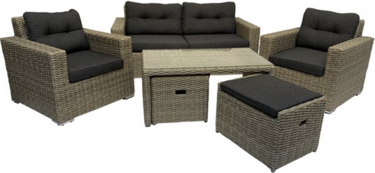 Mondial Living¬æ Loungeset Garonne Forest Grey - Grijs