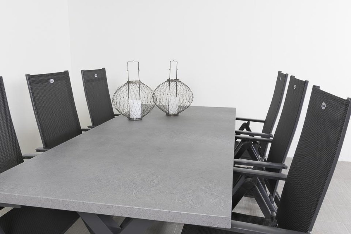 Hartman Napoli/concrete 220 Cm. Tuinset 7-delig Verstelbaar - Grijs