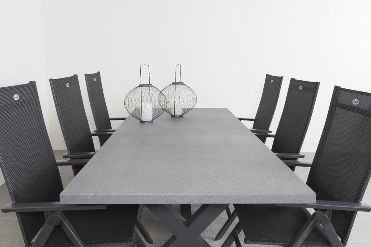Hartman Napoli/concrete 220 Cm. Tuinset 7-delig Verstelbaar - Grijs