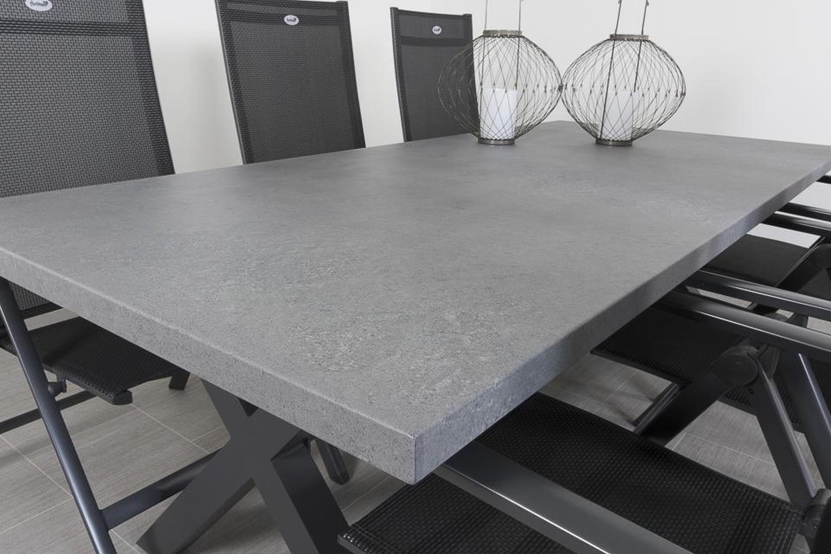Hartman Napoli/concrete 220 Cm. Tuinset 7-delig Verstelbaar - Grijs