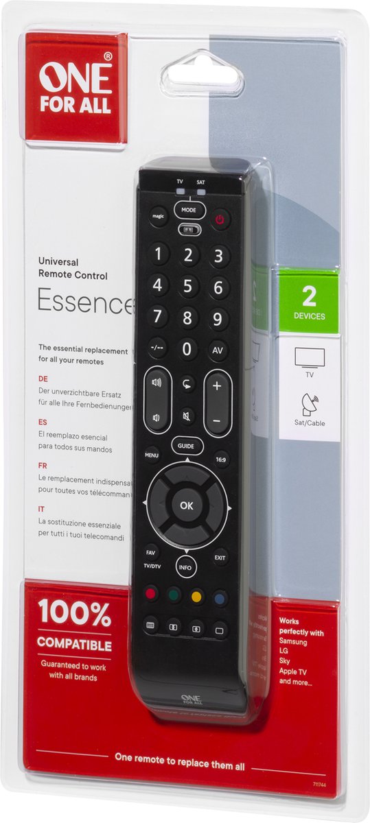 ONE FOR ALL Universele Afstandsbediening Urc7120 - Zwart
