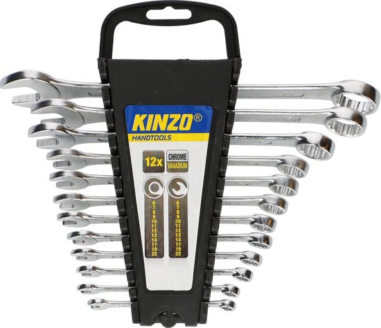 Kinzo Steek- En Ringsleutelset - 6 Tot 22 Mm - 12-delig