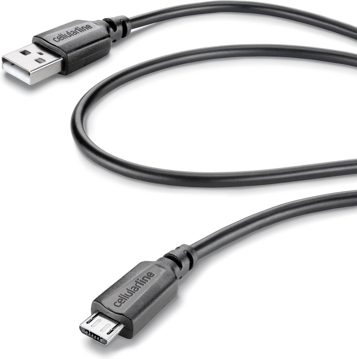 Laad+datakabel Micro Usb 1m - Zwart