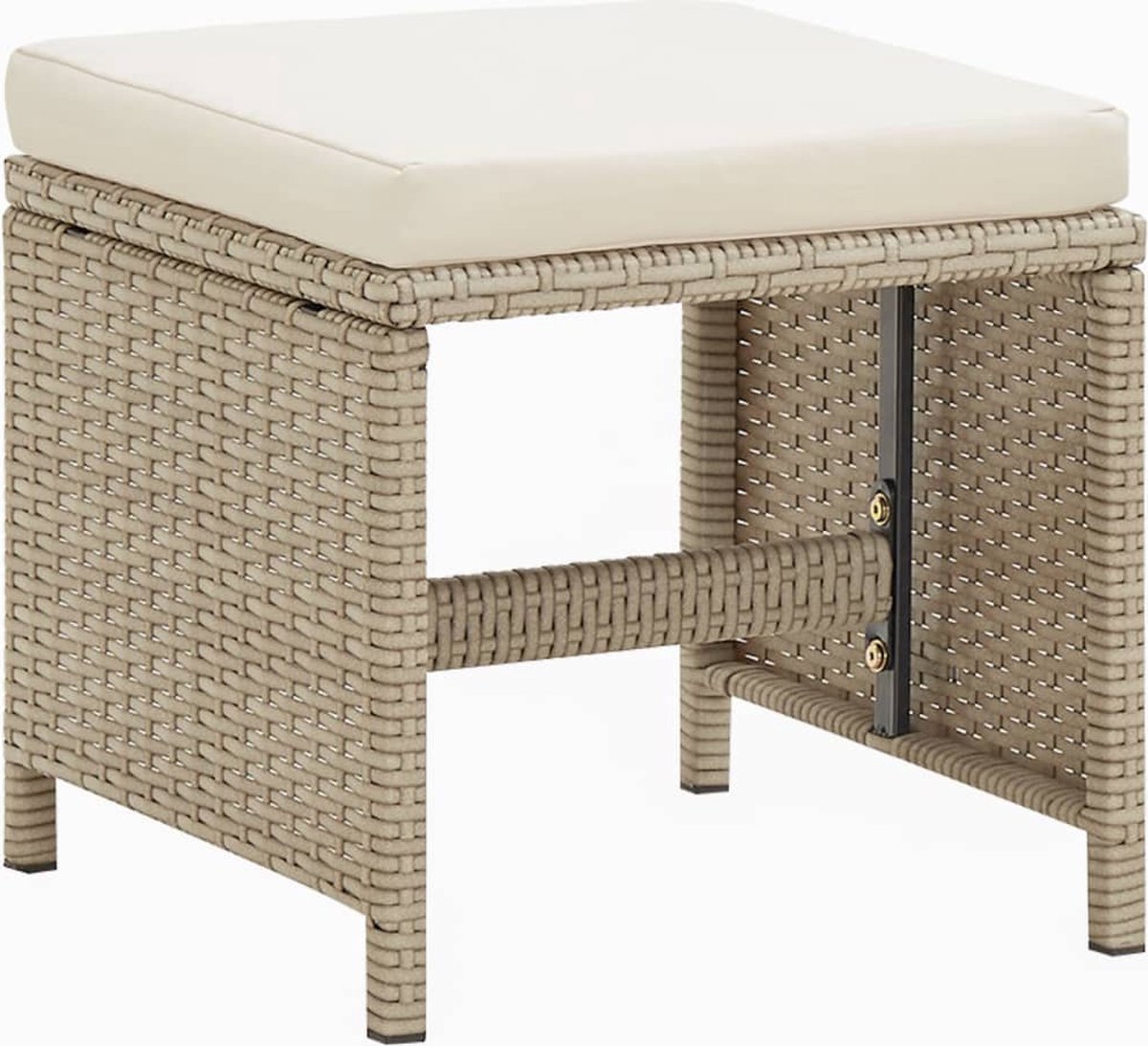 Vidaxl 9-delige Tuinset Met Kussens Poly Rattan - Beige