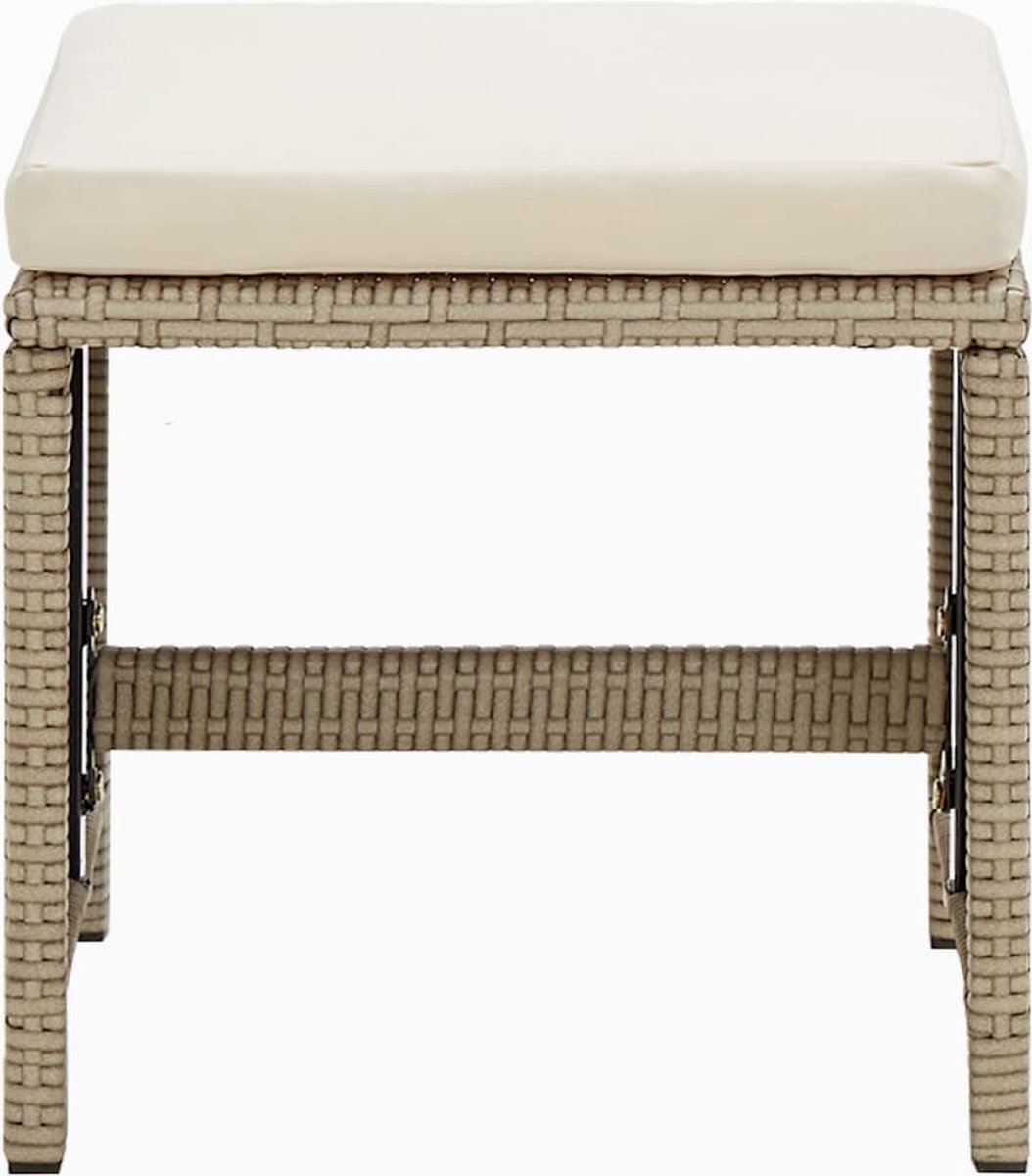 Vidaxl 9-delige Tuinset Met Kussens Poly Rattan - Beige