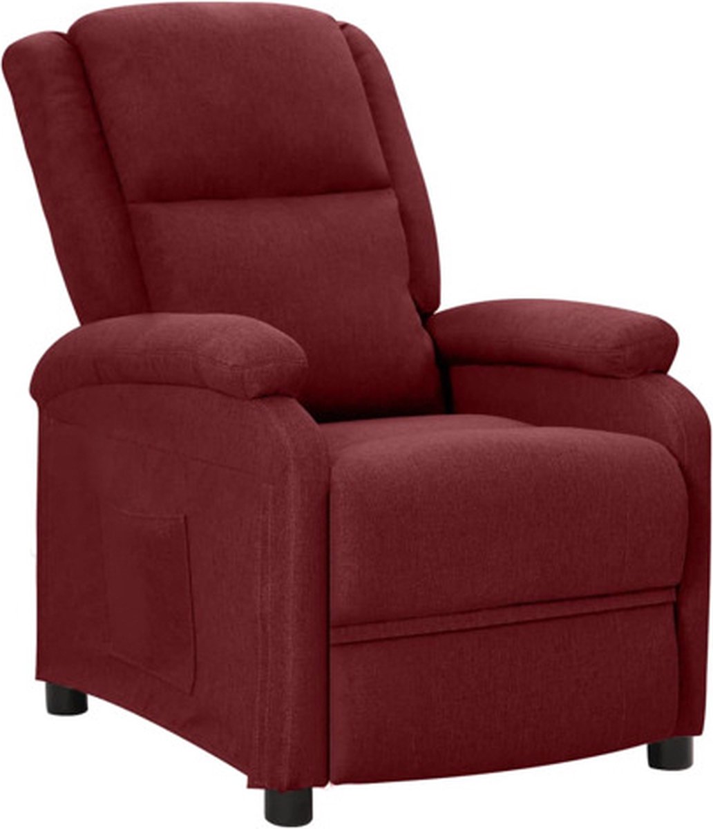 Vidaxl Fauteuil Verstelbaar Stof Wijn - Rood
