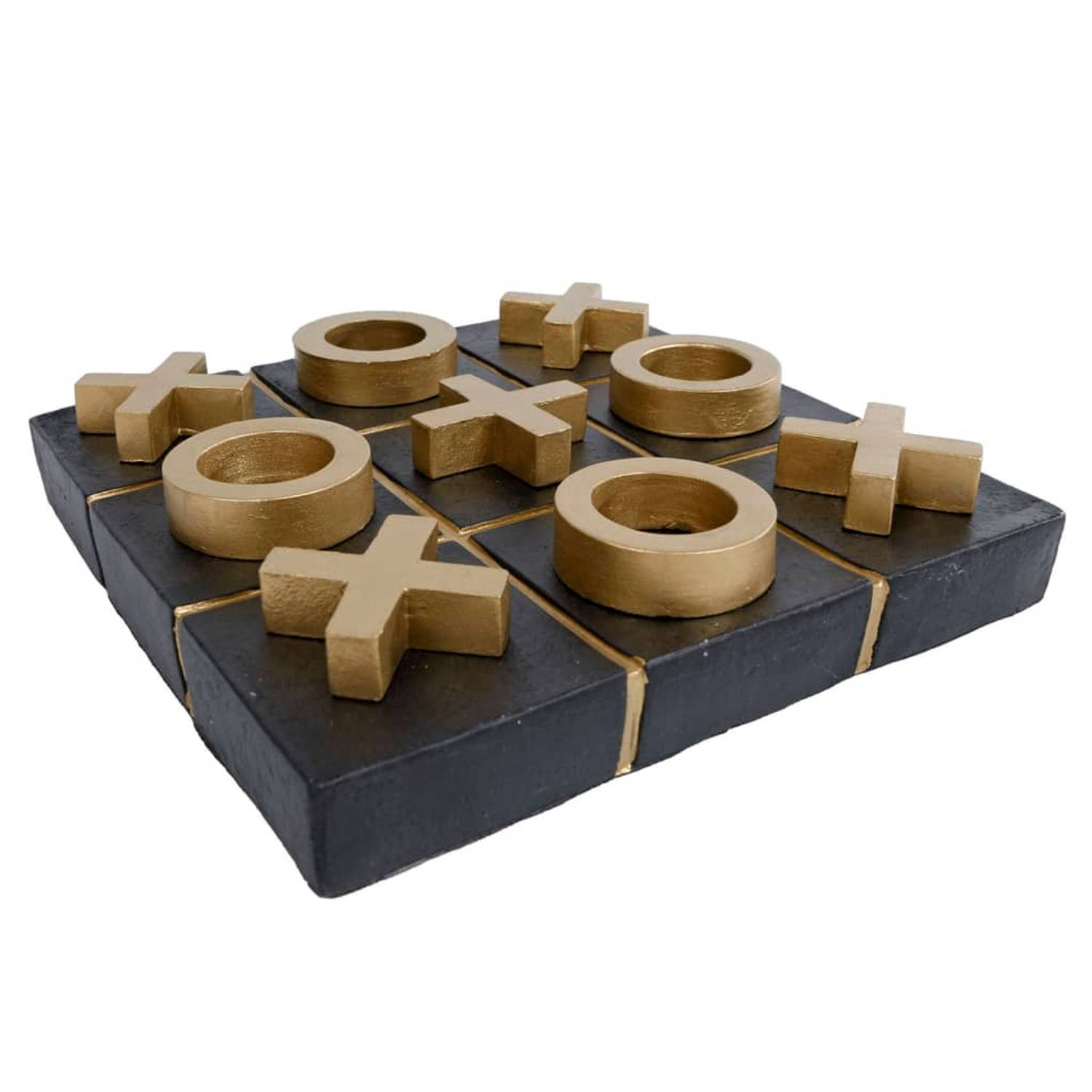 Van Manen Gifts Amsterdam Sculptuur Noughts And Crosses 21x21x4,5 Cm Polysteen - Zwart