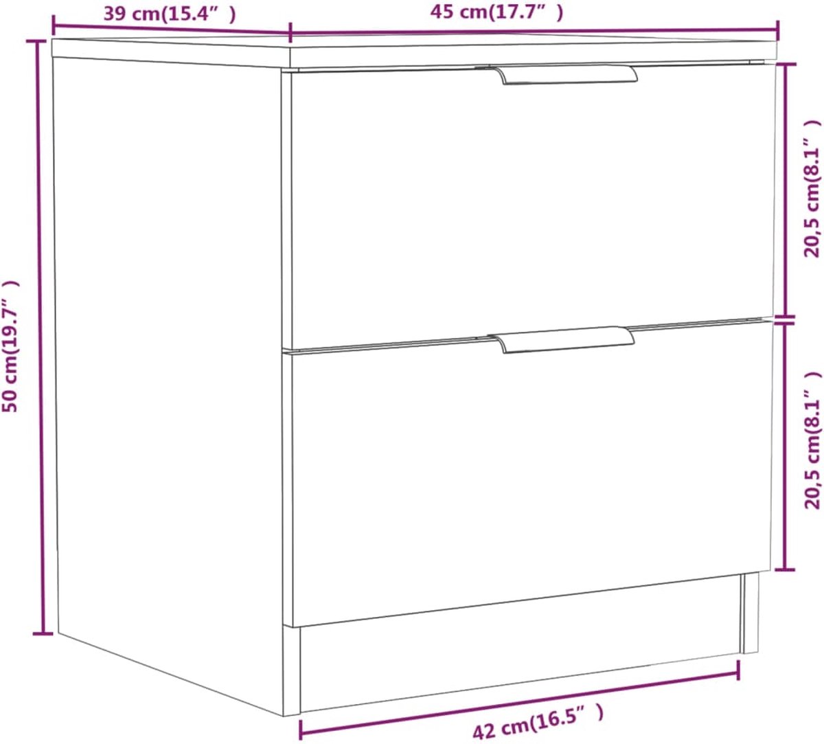 Vidaxl Nachtkastje Bewerkt Hout Sonoma Eikenkleurig - Grijs