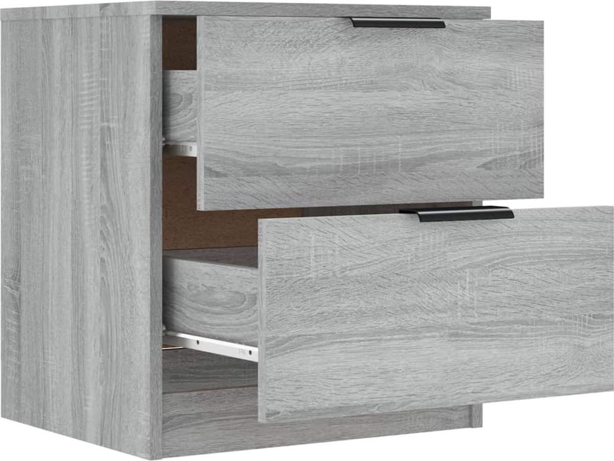 Vidaxl Nachtkastje Bewerkt Hout Sonoma Eikenkleurig - Grijs