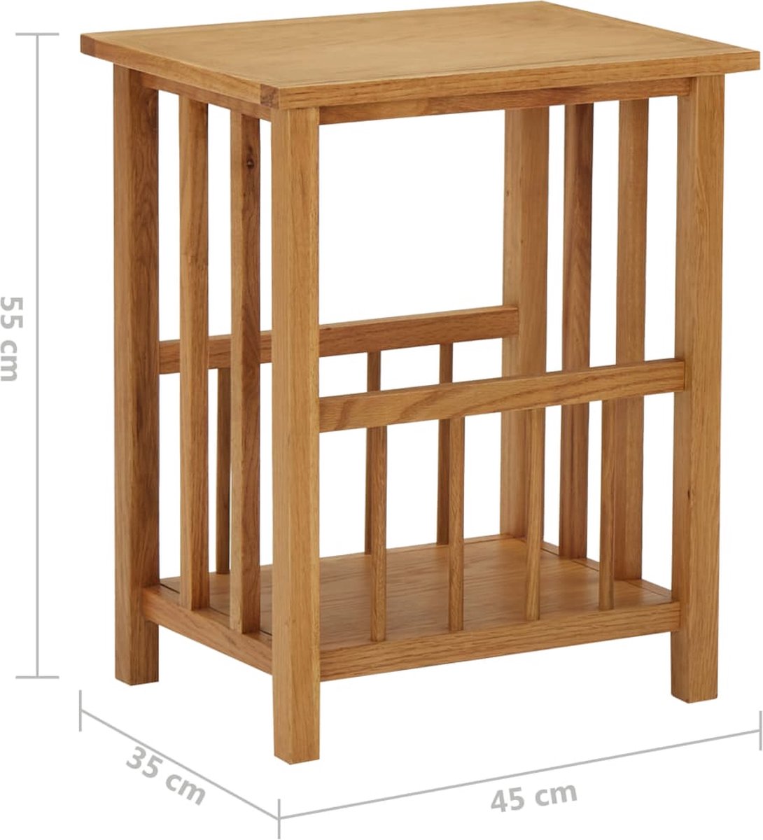 Vidaxl Bijzettafel 45x35x55 Cm Massief Eikenhout - Bruin