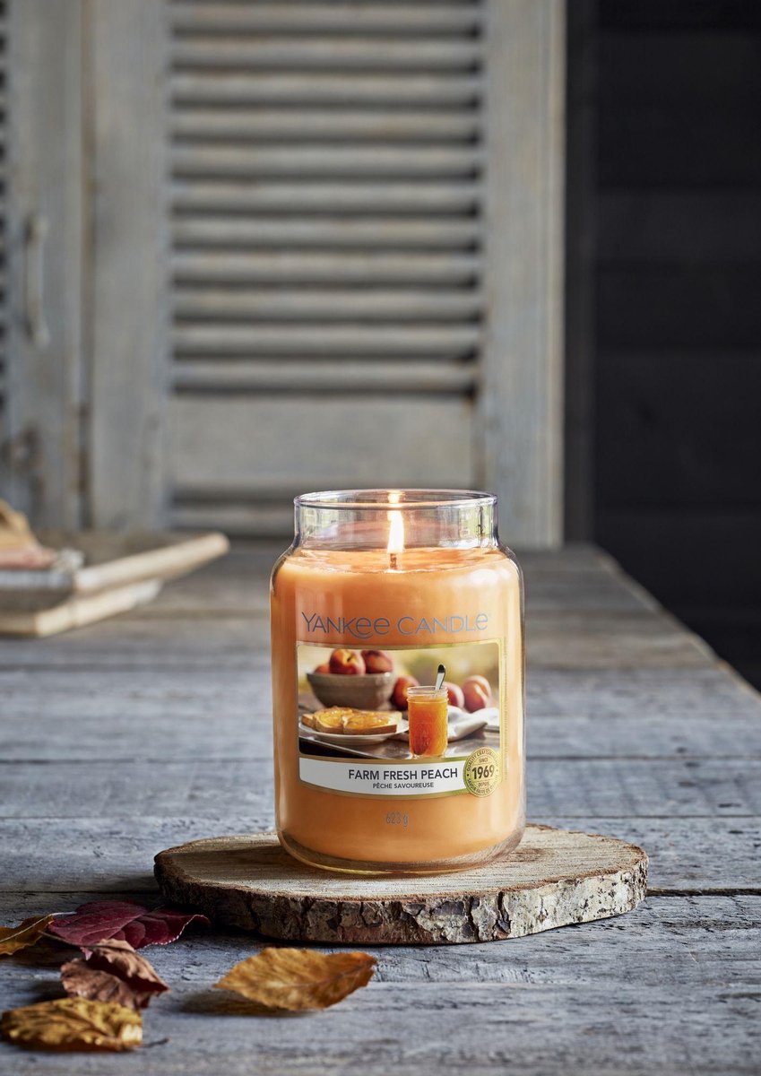 Yankee Candle Geurkaars Large Farm Fresh Peach - 17 Cm / ø 11 Cm - Oranje
