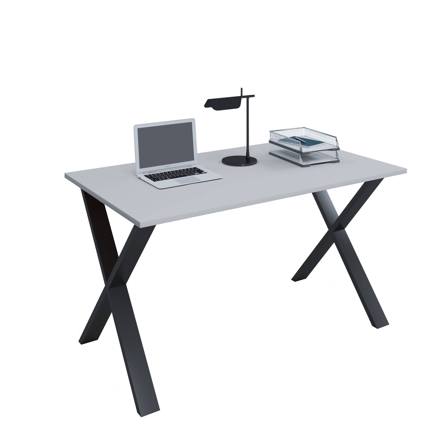 Lona Bureau 110x80 Cm X-frame Grijs/. - Zwart