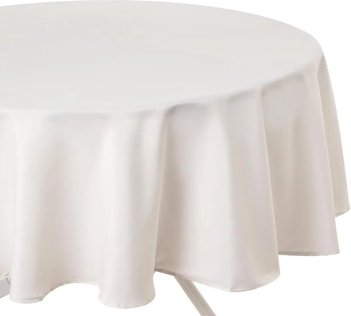 Tafelkleed Rond 180 Cm Ivoor Wit Polyester - Tafellakens