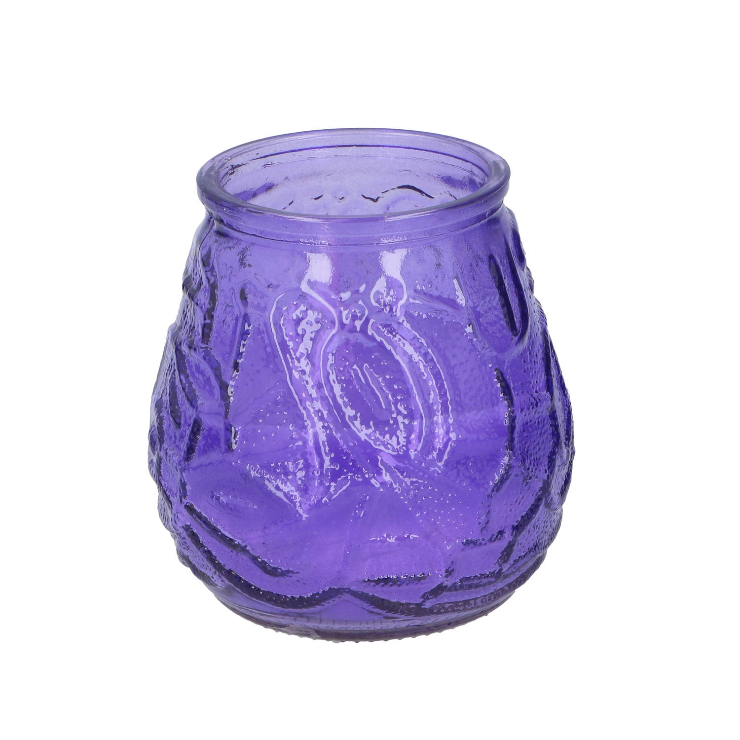 Arti Casa 1x Citronella Lowboy Tafelkaarsen 10 Cm Glas - Geurkaarsen - Paars