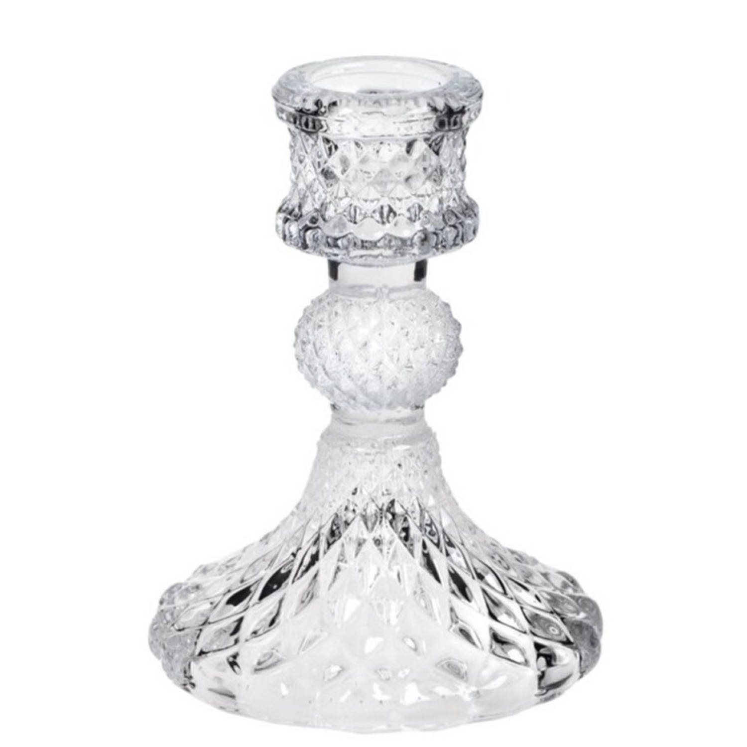 Concorde Kaarsen Kandelaar Van Decoratief Glas 8 X 10 Cm - Kaars Kandelaars