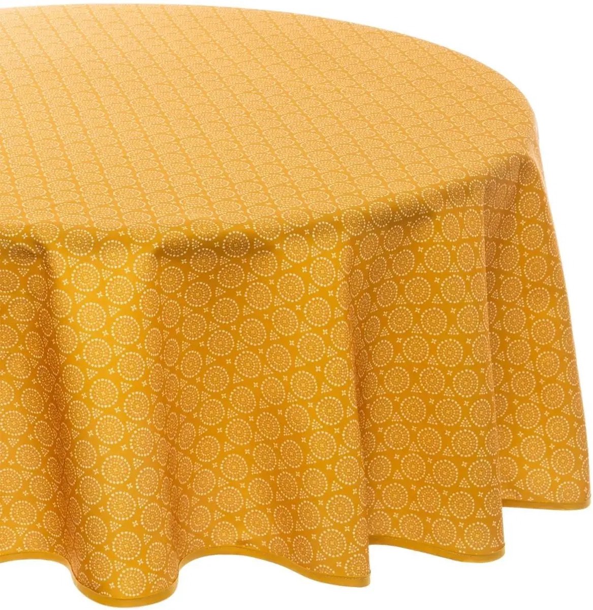 Tafelkleed Rond 180 Cm Etnisch Print Oker Polyester - Tafellakens - Amarillo