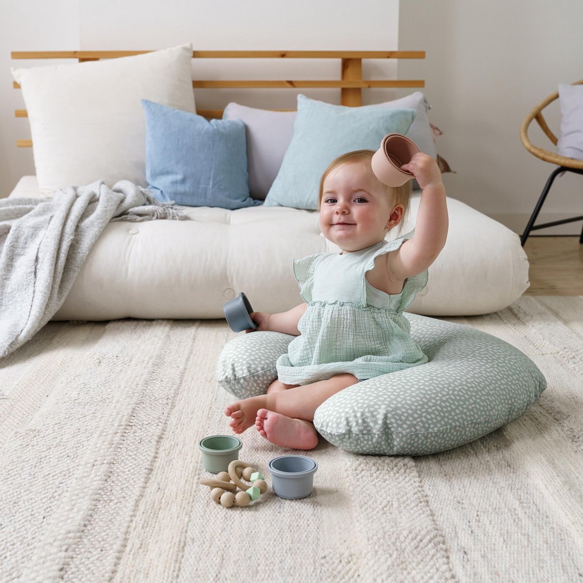 Doomoo Softy Risotto Khaki 150 Cm - Groen