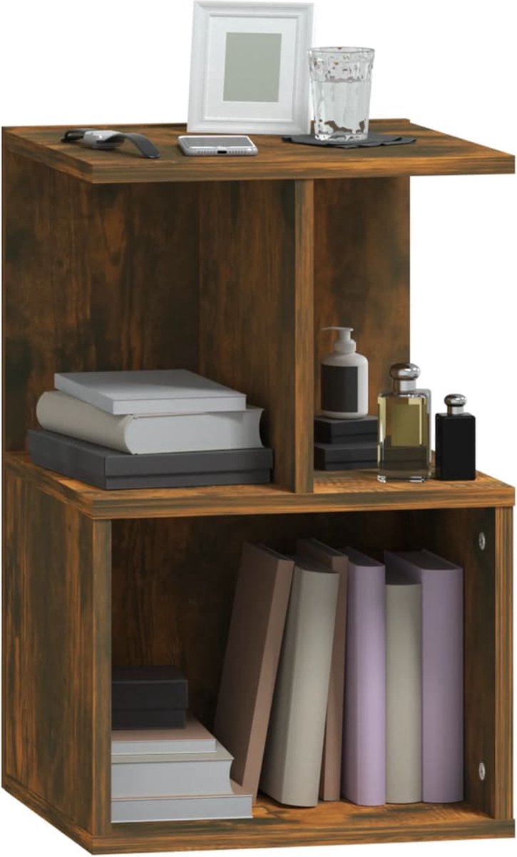 Vidaxl Nachtkastjes 2 St 35x35x55 Cm Bewerkt Hout Gerookt Eikenkleurig - Bruin