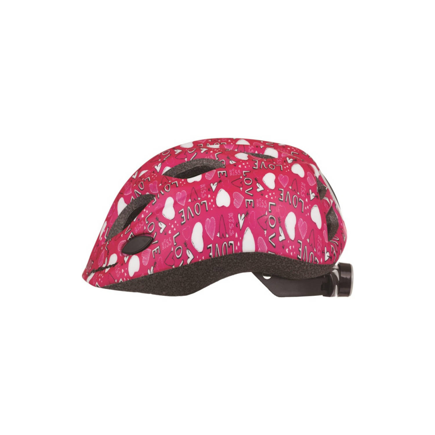 Polisport Junior Fietshelm S 52-56cm Love Met Led Licht - Roze