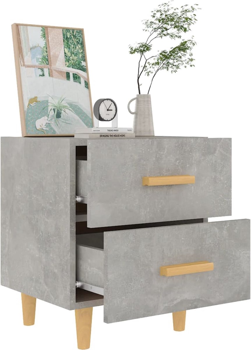 Vidaxl Nachtkastjes 2 St 40x35x47,5 Cm Beton - Grijs