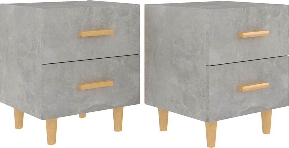 Vidaxl Nachtkastjes 2 St 40x35x47,5 Cm Beton - Grijs